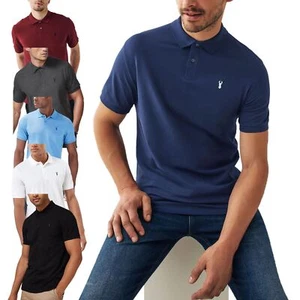 NEXT Mens Plain Polo Shirt Soft Cotton Regular Smart Summer T Shirt Top XS-3XL - Picture 1 of 13