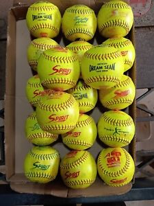 18 Used Fast Pitch Softballs,Various Brands,Great For Batting Practice,12 Inch