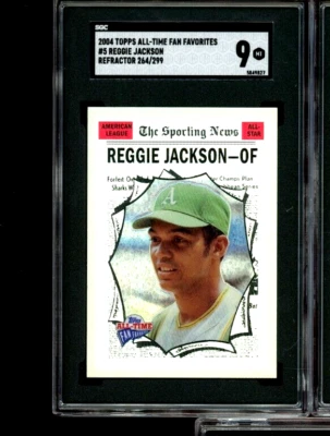 2004 Topps All Time Favorites #5 Reggie Jackson Refractor SGC 9 #264/299 - Image 1 of 2