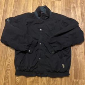 Giacca Tourney Gore Tex vintage anni 80 uomo grande nero verde full zip snap - Foto 1 di 11