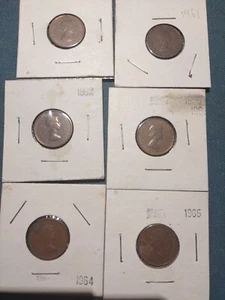 Canadian Penny 1960 1961 1962 1963 1964 1965 Copper Coin Queen Elizabeth II 6 Co - Picture 1 of 7
