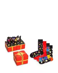 HAPPY SOCKS UOMO Assortiti Confezione da 4 Calzini Happy Holiday Christmas Confezione Regalo Nuovi con etichette $48 - Foto 1 di 1