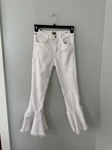 Citizens of Humanity Drew Flounce Optic White Jeans 26 High rise stretchy - Picture 1 of 9
