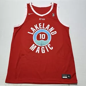 Camiseta Lakeland Magic para Hombres XLT NBA G League Usada en Juegos Autógrafo Jones #10 Roja - Imagen 1 de 11
