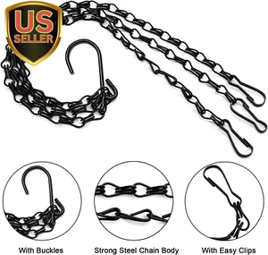 16 Inch Long Hanging Plant Chains Flower Pot Hangers with Clips and Hooks 3 P... - Picture 1 of 8