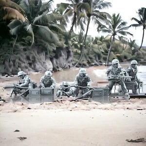 WW2 US Marines MMG Teams X3 1/56 (28mm) Wargames & Collectors - Picture 1 of 2