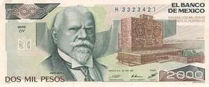 Mexiko Mexico 2000 Pesos 1987 gebraucht - Bild 1 von 2