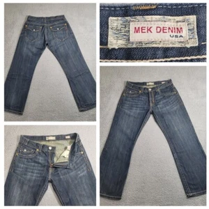 MEK Denim Jeans Men’s 36x30 Blue Handcrafted Bootcut Denim Button Flap Pockets - Picture 1 of 21