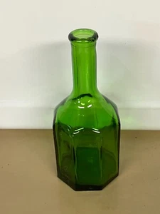 Vintage Wheaton Glass Green Bottle 1970s 5.5" Octagonal Shaped - Picture 1 of 3