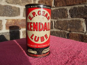 Vintage Kendall E.P. Gear Lube 1940's Full Tin Can Cars on Bottom Bradford Pa - Picture 1 of 11
