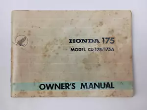 OEM Honda Model 175 CD 175 / 175A Owner's Manual 1969 - Picture 1 of 4