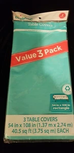 3 - 54"x108" Plastic Table Cover Rectangle For Parties/ Weddings- (Teal ) - Picture 1 of 4