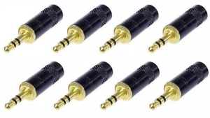 8 Neutrik Rean NYS231BG 3.5mm 1/8" 3-Pole Aux Stereo Gold / Black Headphone Plug - Picture 1 of 1