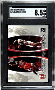 2005-06 cubierta superior Michael Jordan Lebron James #ljmj2 sgc 8,5 como nuevo Low Pop - Imagen 1 de 2