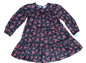 NWT Cat & Jack Girls Hunter Green Floral Long Sleeve Tiered Dress New XL 14/16 - Picture 1 of 4