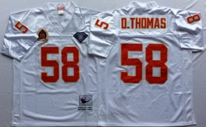 Kansas City Chiefs Derrick Thomas #58 DUAL PATCH AWAY Throwback Jersey NWT LARGE - Picture 1 of 8