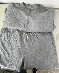 Old Navy Quilted Sweatshirt & Jogging Pants Set Gray Women's Size XL - Picture 1 of 5