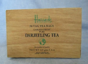 HERROLDS WOODEN DERJEELING EMEPY TEA BOX LONDON ENGLAND - Picture 1 of 7