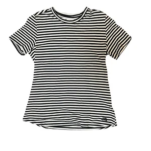 North Face Mujer Negro Blanco Rayas Lyocell Cuello Redondo Jersey Camiseta Pequeña - Imagen 1 de 7