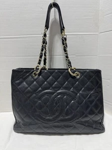 Bolso de Hombro CHANEL Vintage Grand Shopping GST Cuero Acolchado Caviar Negro - Imagen 1 de 24