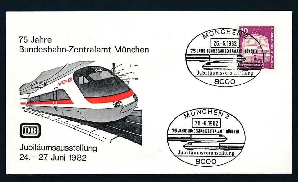 D466605 Alemania Ferrocarril Cubierta Trenes Locomotoras 75 Años Bundesbahn Munchen Foto 1 de 1