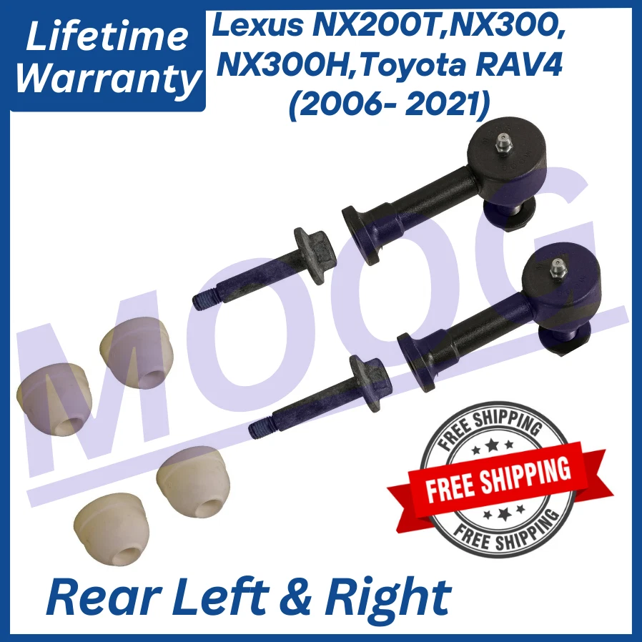 Par de eslabones de barra estabilizadora trasera MOOG NUEVOS para Toyota Lexus 2006-2021 garantía de por vida Foto 1 de 4