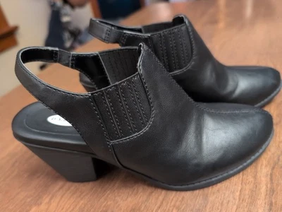 Dr. Scholl's STAR Negro Eslinga Tobillo Mula Bloque Tacón Talla 7 Comodidad  Foto 1 de 4