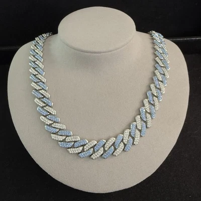 Hermoso collar de cadena de 16,5 pulgadas de eslabones cubanos helados de 14,2 mm de grosor ~ NUEVO Foto 1 de 4