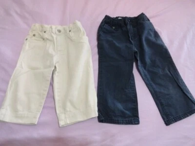 2 Girls Old Navy Capri Pants - Ecru & Blue - SZ 5 - Image 1 of 4