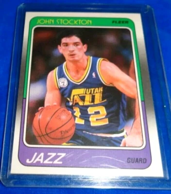Juego de baloncesto Fleer 1988-89 Break John Stockton tarjeta de novato #115 ¡casi nuevo-como nuevo! Foto 1 de 4