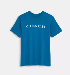 Brand New Coach Essential T Shirt In Organic Cotton Blue  C9693 Medium Men's - Picture 1 of 4