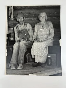 Vintage Large Black & White Photograph Photography Print Rural Country Couple - Picture 1 of 4
