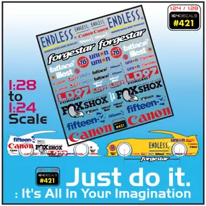 1x Logo Racing Water Slide Decal White Toner 1/24 - 1/28 RC Model Dicast # 421 - Picture 1 of 5
