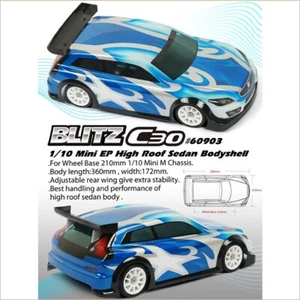 Titan BLITZ C30 1/10 MINI Clear Body Shell #60903 (RC-WillPower) On-Road Sedan - Picture 1 of 1