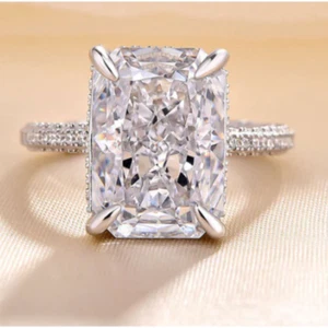 14k White Gold Ring Radiant Cut 6.Ct IGI Certified Lab Created Black Friday Sale - Picture 1 of 14