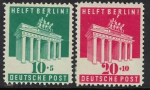 germany stamps - 1948 - brandeburg gate, berlin issue - mint LH sga140/141 fresh - Picture 1 of 1