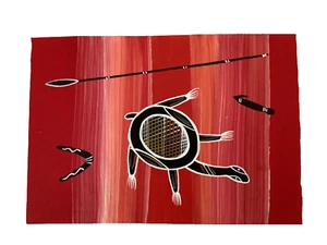 REG PENGARTE 100% ORIGINAL PAINTING BUSH TUCKER TURTLE 27cm x 19cm WITH COA - Bild 1 von 8