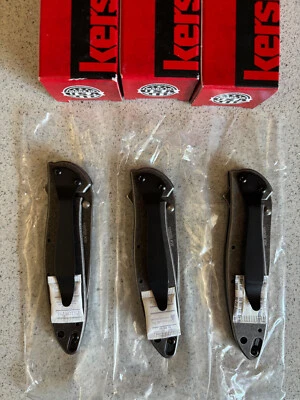 Kershaw Leek BlackWash, 1660BLKW, borde liso, seguro de velocidad, nuevo - JUEGO DE TRES Foto 1 de 4