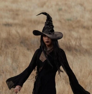 Witch Hat - Curved Cone - Black - Costume Accessory - One Size - Picture 1 of 2