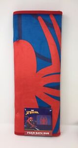 Tapis de bain en mousse Spiderman rouge bleu 20" x 30" rectangulaire garçons neuf avec étiquettes