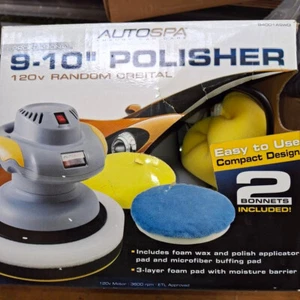 NEW AutoSpa 9-10" 120V Random Orbital Polisher w Bonnets Luxury Car Care 3600RPM - Picture 1 of 1