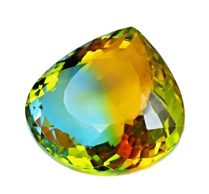 Natural 101 Ct Tourmaline Bi-Color/Multi-Color South Africa Pear Cut Gemstone - Picture 1 of 5