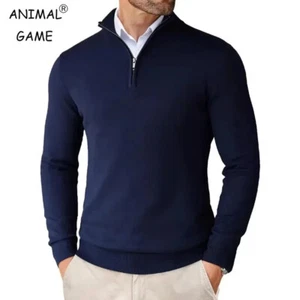 Maglioni sportivi da uomo con cerniera a un quarto slim fit con collo a lupetto - Foto 1 di 56