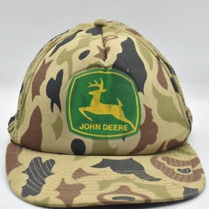 VTG John Deere Cobra Caps SnapBack Trucker Cap Foam Mesh Camouflage Camo - Picture 1 of 7