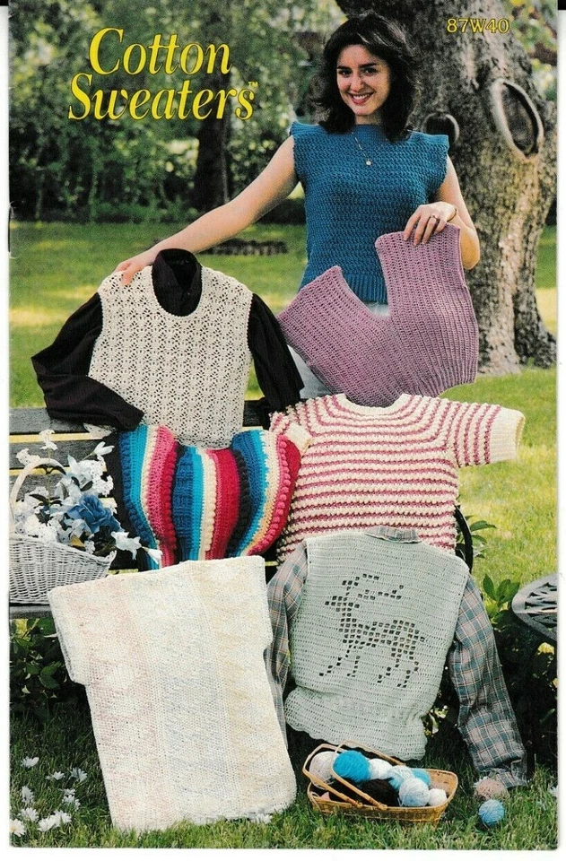 Suéteres de algodón de ganchillo | Annie's Attic 87W40 Foto 1 de 2