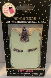 Unicorn Credit Card Holder Cell Phone Wallet Pocket Sticker Adhesive NEW Sparkle - Picture 1 of 3