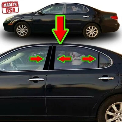 Juego de 6 molduras de pilar negras para Lexus ES 02-06 cubierta de puerta moldura de ventana de piano Foto 1 de 4