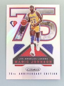 2021-22 Panini Prizm Magic Johnson #15 NBA 75th Anniversary Silver Lakers HOF