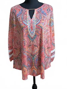 Ruby Rd. Size XL Tropical Splash Tunic - Vibrant Patterned Design NWT - Picture 1 of 8