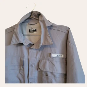 Habit Vented Fishing Shirt Men’s Size Large gray Short Sleeve T05 - Picture 1 of 6